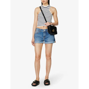 FRAME Le Grand Garcon Cuffed Mid Rise Shorts De Amo 30 US10 NWT Boyfriend